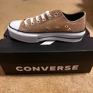 Converse Platform Gold Glitter Cheetah Shoe